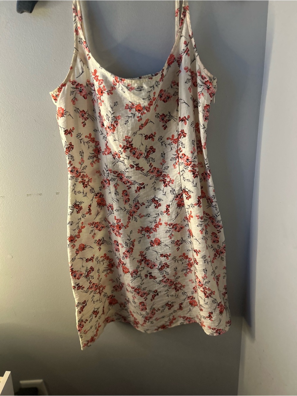 a new day Cream Floral Slip Dress with Coral Print
